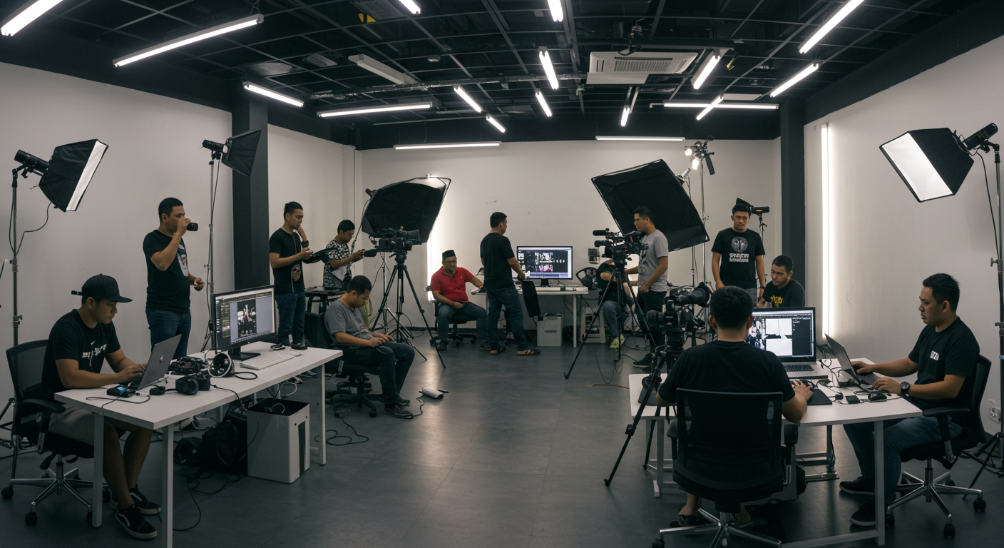 A team of members from a video production house in Malaysia